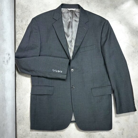 Yves Saint Laurent Pour Homme Charcoal 120s Wool Two Button Blazer - Picture 1 of 10